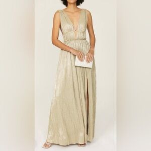 Jonathan Simkhai Gold Plisse Gown